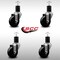 Service Caster 3.5'' SS Phenolic Wheel Swivel 1-3/4'' Expanding Stem Caster Set, 4PK SCC-SSEX20S3514-PHS-134-4 - alternate 2